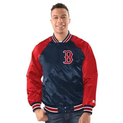 スターター レディース アウター ジャケット・ブルゾン Menstarter NavyRed Boston Red Sox Raglan Blitz Varsity Jacket Rsx Navy ネのサムネイル