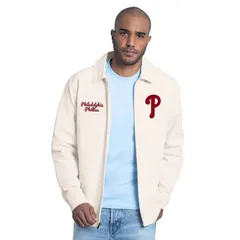 スターター レディース アウター ジャケット・ブルゾン Menstarter White Philadelphia Phillies Franchise Lightweight FullZip Jacのサムネイル