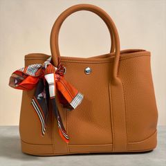 WAKO キャメル キャンバス ハンドバッグ ショルダーバッグ ストライプ 