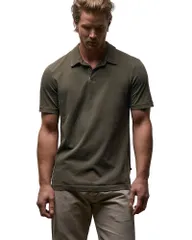 ジェームス パース メンズ トップス ポロシャツ スエード ジャージー James Perse Sueded Jersey Polo Platoon Pigmentのサムネイル