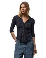 ジェームス パース レディース トップス シャツ シアー James Perse Sheer Slub Side Panel Shirt Deepのサムネイル