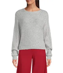 マレーラ レディース アウター ニット・セーター クルーネック スパンコール Marella Effige Crew Neck Long Sleeve Sequin Sweater Pearl パールのサムネイル