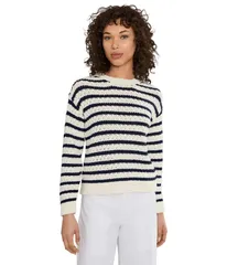 トッミーバハマ レディース アウター ニット・セーター Tommy Bahama Pebblestone Bay Stripe Crew Coconut ストライプのサムネイル