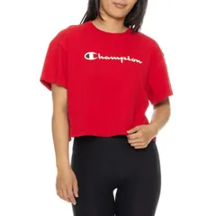 チャンピオン レディース トップス シャツ クロップド Champion Iconicropped TShirt Short Sleeve Tango Red レッドのサムネイル