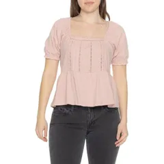 ラッキーブランド レディース トップス シャツ Lucky Brand Pintuck Trim Shirt Short Sleeve Pale Mauveのサムネイル
