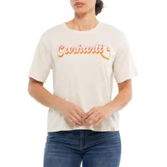 カーハート レディース トップス シャツ グラフィック Carhartt 106833 TENCEL Fiber Seriescript Graphic TShirt Loose Fit Shortのサムネイル