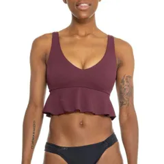 スパンク レディース トップス シャツ Spanx Pique Longline Flounce Swim Top Mulberryのサムネイル