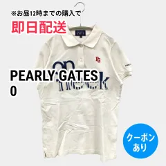 PEARLY GATES パーリーゲイツ ポロシャツ 0 アイボリー 前面プリント バックプリント ワンポイント ブランドロゴ 刺繍 半袖 レディースのサムネイル