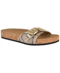 ゲス レディース シューズ サンダル GUESS Womens Locela Ornamented Flat Cork Footbed Sandals Light Natural Snakeのサムネイル