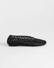 トップショップ レディース シューズ パンプス Topshop Luna woven ballet flats Black ブラックのサムネイル