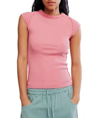 フリーピープル レディース トップス Tシャツ クルーネック ニット Free Peoplever Had Crew Neck Short Sleeve Knitee Strawberry Rhubaのサムネイル