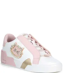カール ラガーフェルド レディース シューズ スニーカー KARLAGERFELD PARIS Madisyn Pearl Embellished Cat Applique Slip On Sneakのサムネイル