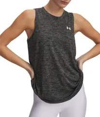 アンダーアーマー レディース トップス シャツ クルーネック ノースリーブ Under Armour Tech Crew Neck Sleeveless Twistank Top Black ブラックのサムネイル