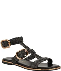 ゲス レディース シューズ サンダル Guess Lylnet Woven Straps Gladiator Sandals Black ブラックのサムネイル