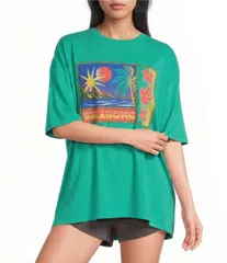 ビラボン レディース トップス シャツ Billabong Summer Heat Short Sleeve TShirt Green Tropics グリーンのサムネイル