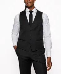 ヒューゴボス メンズ アウター コート Hugo Boss BOSS Mens SingleBreasted Waistcoat Black ブラックのサムネイル
