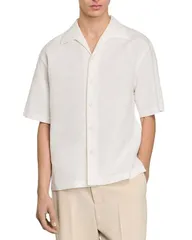 サンドロ メンズ トップス シャツ コットン リネン Sandro Cotton Linen Shirt Ivory アイボリーのサムネイル