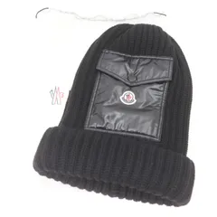 ITGGD1K1IUMQ 国内正規 MONCLER モンクレール BERRETTO 帽子 ポケット付き ブラック 黒 羊毛 ニット帽 ユニセックスのサムネイル