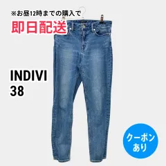 INDIVI インディヴィ デニムパンツ 38 ブルー フルレングス 無地 スキニー・タイト テーパード レギュラー ヴィンテージ レディースのサムネイル
