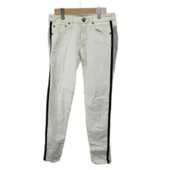 ダブルスタンダードクロージング ダブスタ DOUBLE STANDARD CLOTHING デニム ジーンズ 切り替えデザイン 36 白 ホワイト サイドライン スキニー /PP ■ECB006のサムネイル