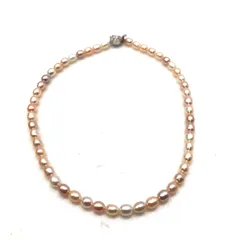 パールネックレス バロック撚り留め具SILVER刻印有り SGSF26-1816