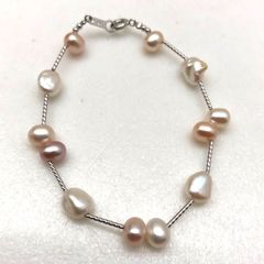 【刻印あり】バロックパール ブレスレット 淡水真珠 シルバー SILVER925 STERLING SGAW26-1190