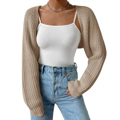 セオリア レディース アウター ニット・セーター カーディガン Seoria Womens Bolero Shrug Sweater Croped Cardigan Sweater Open Fronのサムネイル