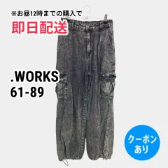 .WORKS ドットワークス デニムパンツ 61-89 ブラック フルレングス 無地 スタンダード ストレート レギュラー ヴィンテージ レディースのサムネイル