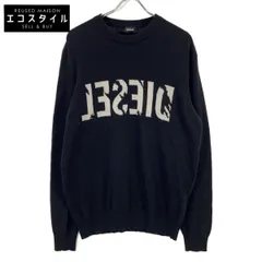 DIESEL　ディーゼル　ブラック ウール フロントロゴニット カシミア　XLのサムネイル