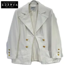 CHANEL　シャネル　VINTAGE ホワイト 金釦 テーラードジャケット　44のサムネイル