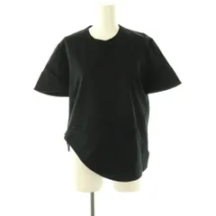 ノワールケイニノミヤ  kei ninomiya COMME des GARCONS AD2024 Tシャツ アシンメトリー 半袖 クルーネック ワンカラー ストレッチ S 黒 ブラック 3O-T003 /BBのサムネイル