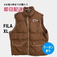 FILA フィラ ダウンベスト XL ブラウン メンズのサムネイル