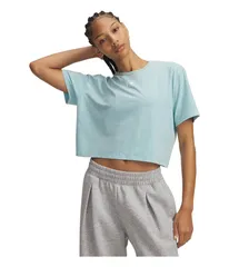 アンダーアーマー レディース トップス シャツ Under Armourival Boxy Tee Wash Blue HazeWhite ホワイトのサムネイル