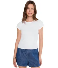 スプレンディット レディース トップス シャツ Splendid Roma Short Sleeve Tee White ホワイトのサムネイル