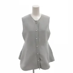 エニィスィス エニシス anySiS 美品 ノースリーブチュニックワンピース ニット 2 ライトブルー ボタン留め Vネック 無地 チュニック丈 /TL ■ECF007のサムネイル