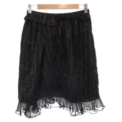 イザベルマラン ISABEL MARANT タグ付き プリーツスカート イージー シルク混 ラメ 総柄 38 黒 ブラック /FF ■GY62のサムネイル