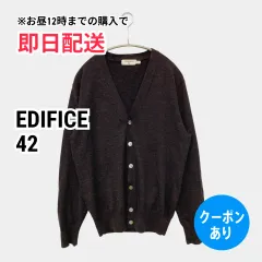 EDIFICE エディフィス カーディガン/ボレロ 42 ブラック ウール・ニット 無地 ミドル丈 長袖 メンズのサムネイル