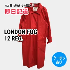 LONDON FOG ロンドンフォグ トレンチコート 12 REG. レッド コットン 無地 フードなし ロング丈 レディースのサムネイル