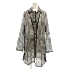 ヒロコビス HIROKO BIS エッセンシャル ヒロコビス eSSeNtieL HIROKO BIS 美品 シャツワンピース シアー ひざ丈 9 黒 ブラック チェック柄 レギュラーカラー 長袖 絹 シルク混 /IB ■ECF007のサムネイル