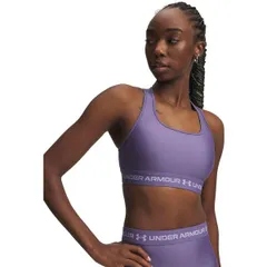 アンダーアーマー レディース トップス シャツ Under Armour Womens Crossback Medium Impact Sports Bra Purple Luxe パープルのサムネイル