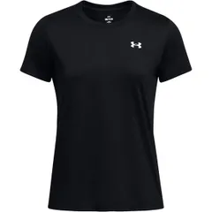 アンダーアーマー レディース トップス シャツ Under Armour Womens Tech Solid Short Sleeve Performance Gym Top BlackWhite ホのサムネイル