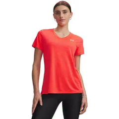 アンダーアーマー レディース トップス シャツ Vネック Under Armour Tech VNeck Short Sleeve Womens Venom RedWhite ホワイトのサムネイル