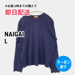 NAIGAI ニット/セーター L ネイビー ウール・ニット 無地 ミドル丈 長袖 クルーネック(丸首) メンズのサムネイル