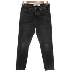 ゴールデングース GOLDEN GOOSE デニムパンツ ジーンズ 24 スリム ボタンフライ フルレングス ダメージ加工 エイジング加工 クラッシュ加工 黒 ブラック /KB ■GY62のサムネイル