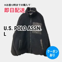 U.S. POLO ASSN. ユーエスポロアッスン ブルゾン L ブラック ボア 無地 ワンポイント ミドル丈 フードなし ジップアップ メンズのサムネイル