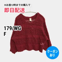 179/WG イチナナキュウダブルジー ニット/セーター F レッド ナイロン ウール・ニット 無地 レース ショート丈 長袖 クルーネック(丸首) レディースのサムネイル