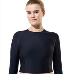 스피드 여성 수영복 톱만 Womenspeedo Solid Long Sleeve Swim Rashguard Black 블랙