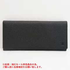 ※併売商品※◆中古状態良好◆LANVIN【ランバン】二つ折り長財布 レザー ブラック ウォレット メンズ　M1980のサムネイル