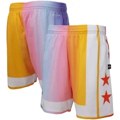 ミッチェルネス メンズ ボトムス ハーフパンツ・ショーツ ショートパンツ Mens Mitchell Ness x Uninterrupted WhiteYellow New York Nets Haのサムネイル