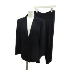 ランバン LANVIN スーツ セットアップ 上下2点セット テーラードジャケット パンツ ウール 40 黒 ブラック 長袖 /KK ■GY53のサムネイル